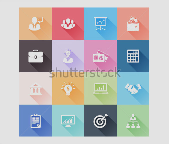 attractive business icons collection