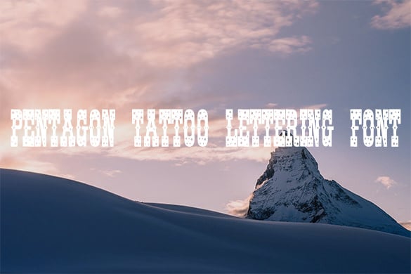pentagon tattoo lettering font for free
