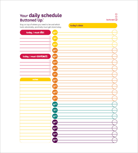 to do daily schedule