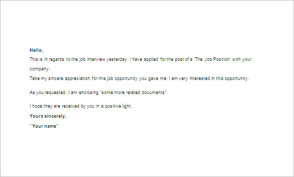 Thank You Letter For Giving Interview Opportunity