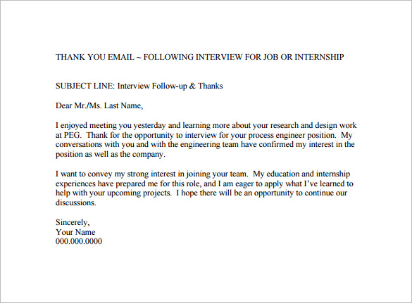 thank you email after interview subject line free pdf