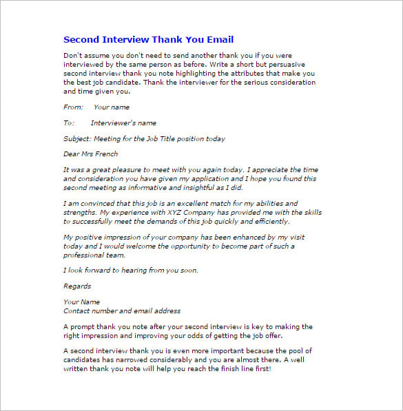 Second Interview Thank You Letter Template from images.template.net
