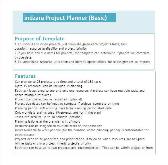 excel project plan template free download