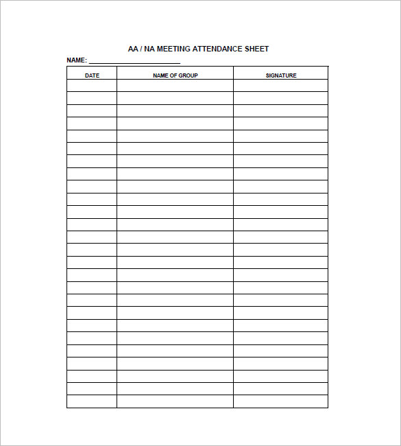 meeting attendance sheet