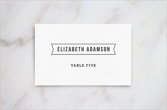 wedding table place card template