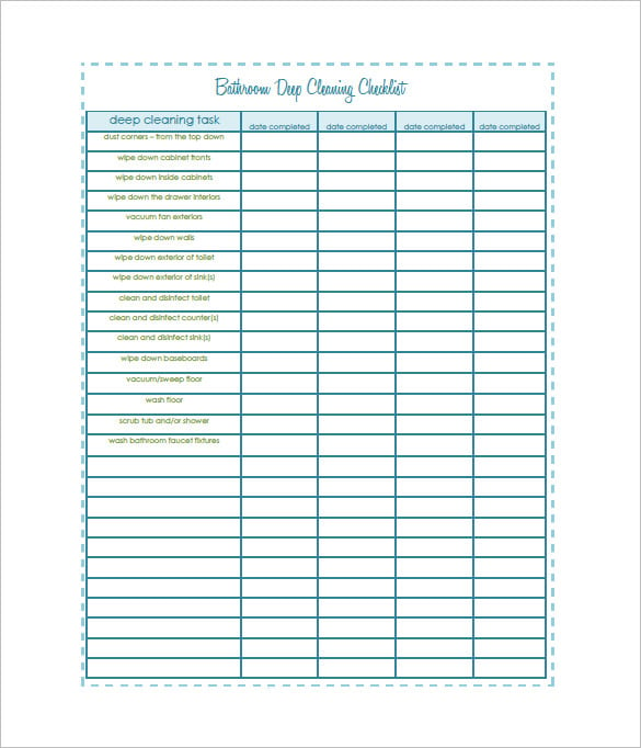 Cleaning List Template 10+ Free Sample, Example, Format Download