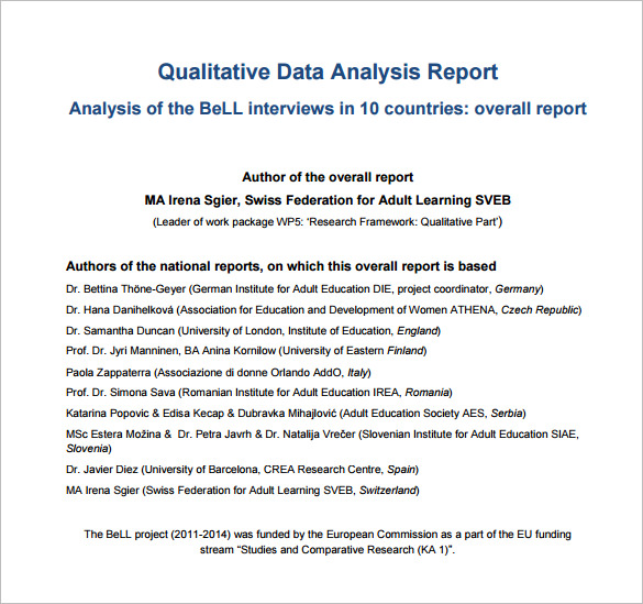 qualitative data analysis report free pdf