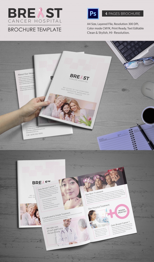 13 Breast Cancer Brochure Templates Free Psd Ai Illustrator Pdf Format Download Free Cancer Brochure Template