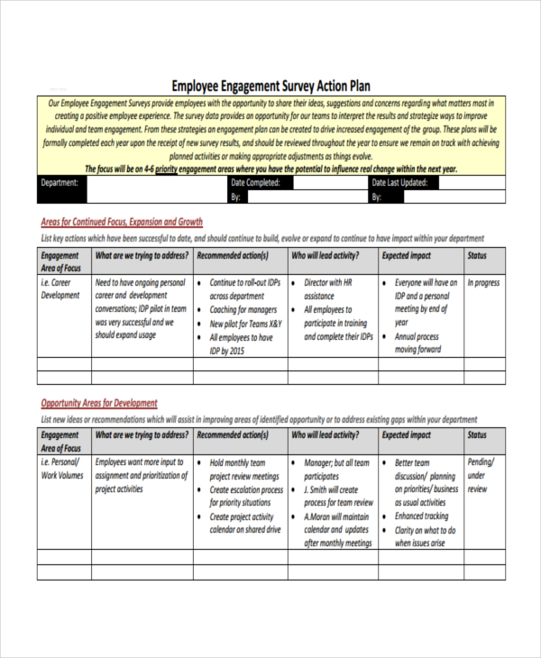 Employee Action Plan Template 14+ Free Sample, Example, Format Download