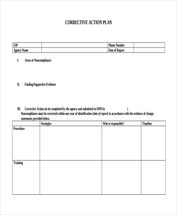 Employee Action Plan Template 14 Free Sample Example Format Download 1077