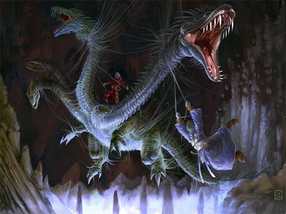 dragon hunting fantasy art