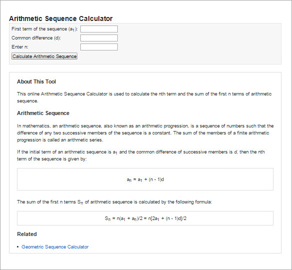 9 Arithmetic Sequence Examples DOC PDF Excel