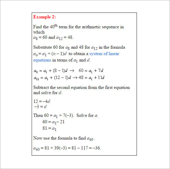 arithmetic and geometric sequences calculator way