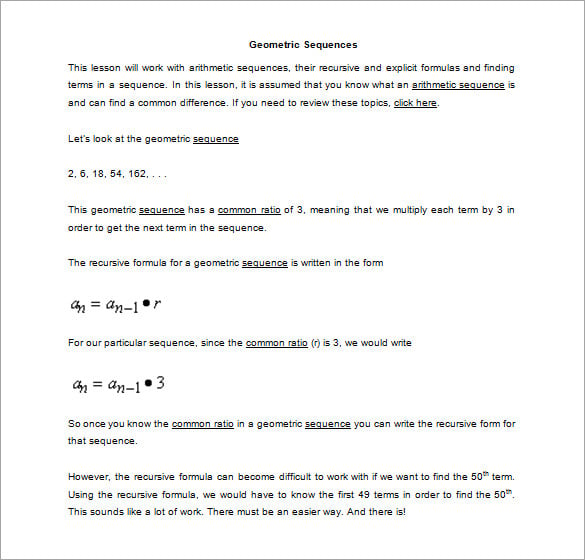 8+ Geometric Sequence Examples - DOC, Excel, PDF | Free & Premium Templates