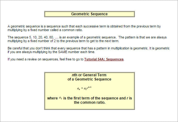 geometric series examples with solutions pdf