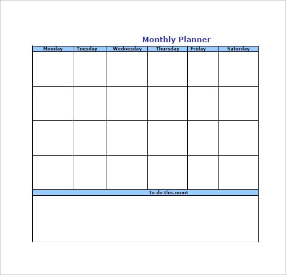 monthly to do list template