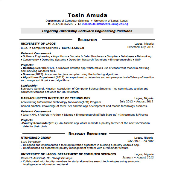 14 Android Developer Resume Templates Free Word Excel PDF Format 