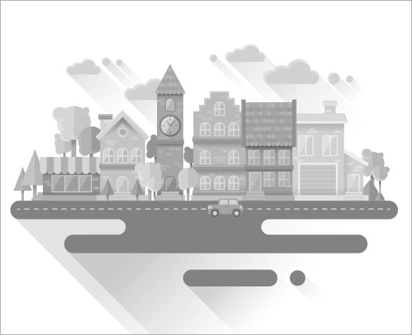 how to create a flat grayscale cityscape in adobe illustrator