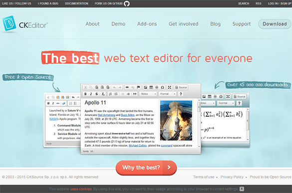 free text editor for website