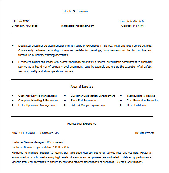 10+ Customer Service Resume Templates - PDF | Word | Apple Pages | DOC ...