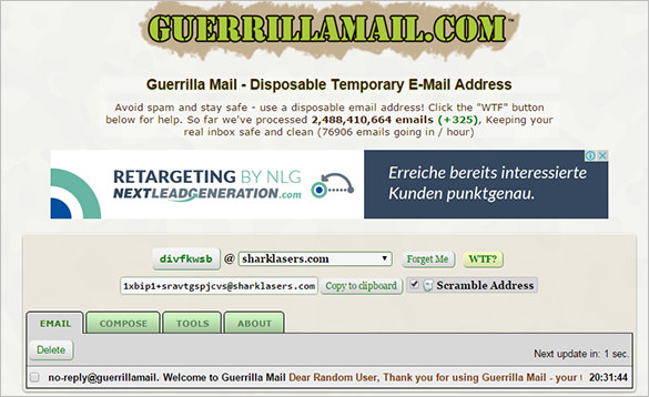 guerrilla anonymous email sender