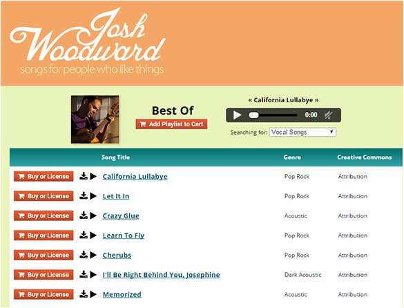 josh woodward website for creative commons music