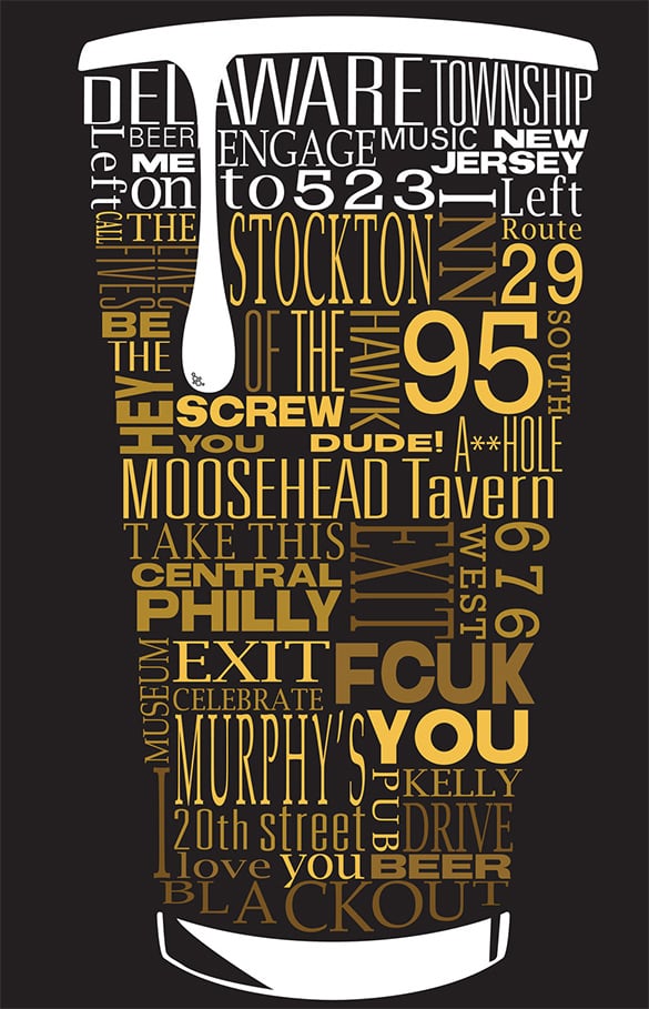 typographic beer directions design