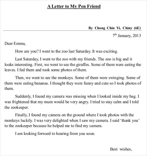 Sample Letter To A Old Friend 45