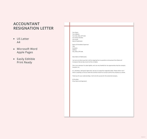 accountant resignation letter template1