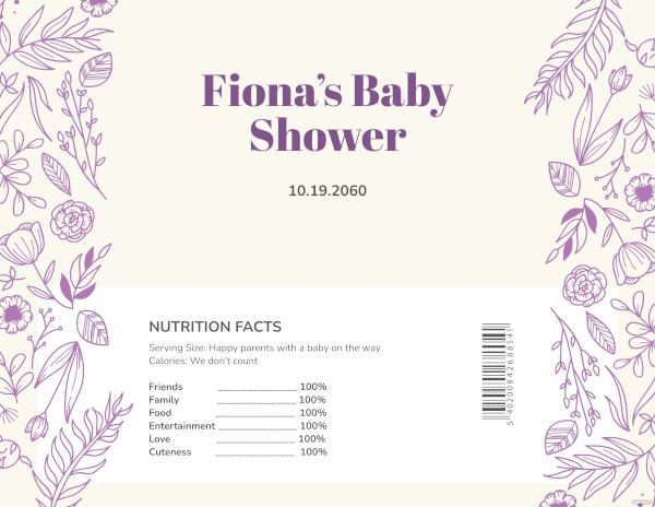 baby shower candy bar wrapper template