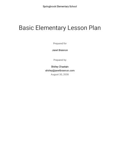basic elementary lesson plan template