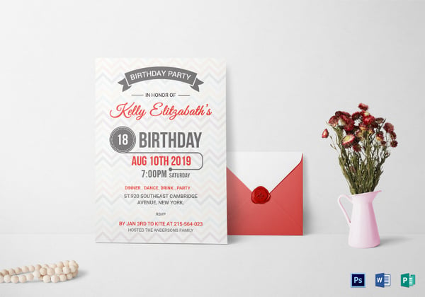 birthday party invitation card template