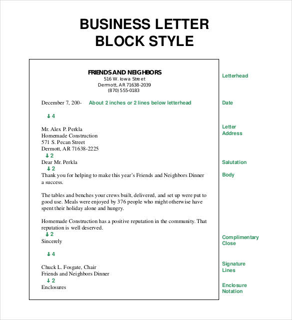 business letter block style