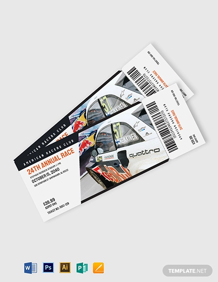 car racing ticket template