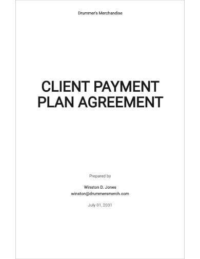 client payment plan agreement template