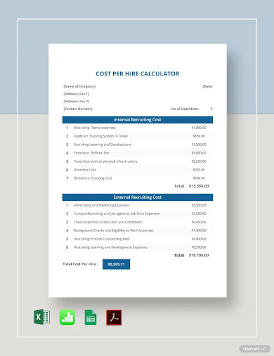 cost per hire calculator template
