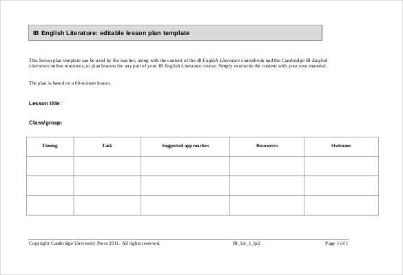 59 Lesson Plan Templates PDF DOC Excel Free 