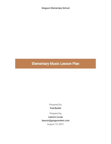 elementary music lesson plan template