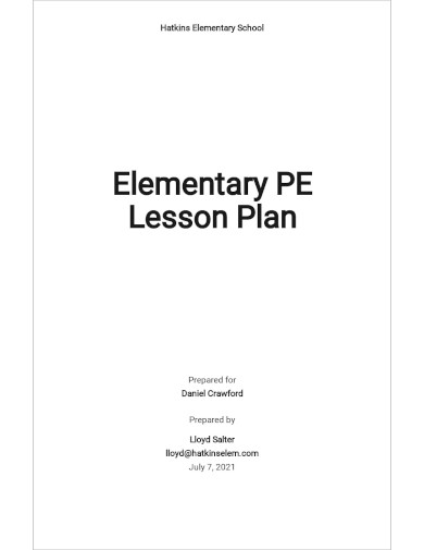 elementary pe lesson plan template