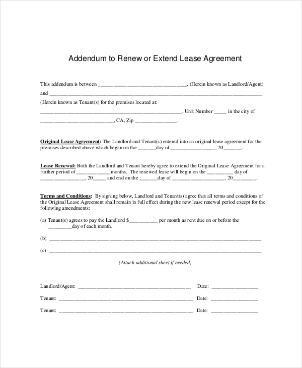 extend lease agreement