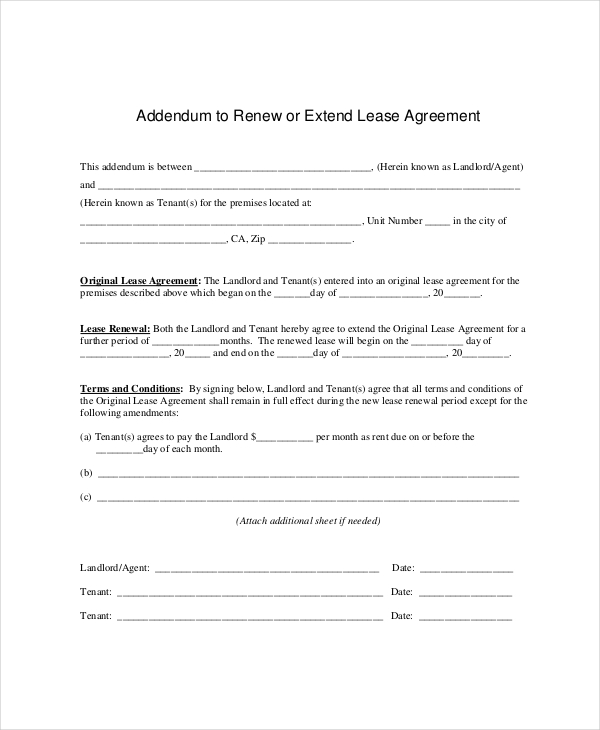 Lease Renewal Template 5 Free Word PDF Documents Download