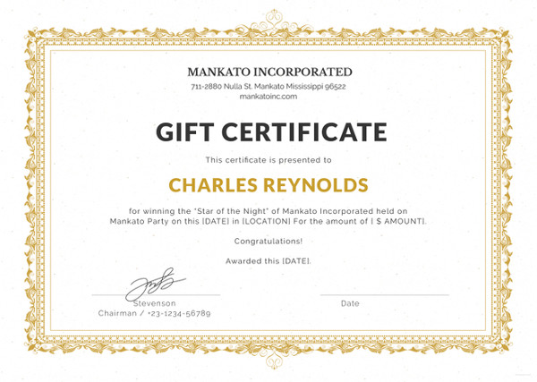 gift certificate word template