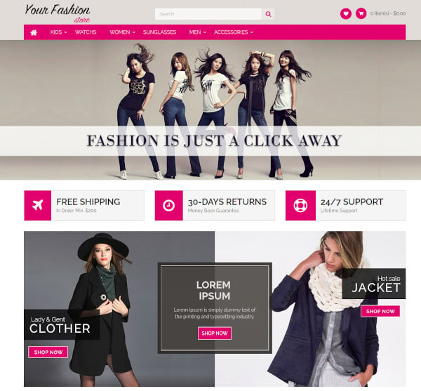 fashion store responsive opencart template