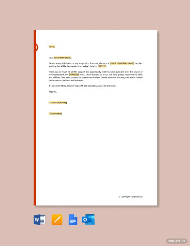 Notice of Resignation Letter Template - 20+ Free Word, Excel, PDF ...