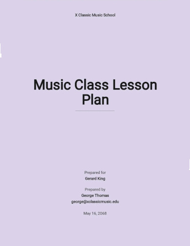 free music class lesson plan template