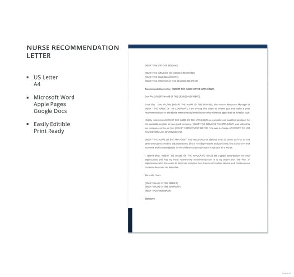free-nurse-recommendation-letter-template