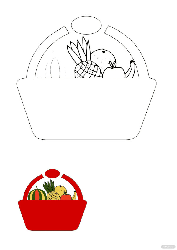 free preschool fruit basket coloring pages