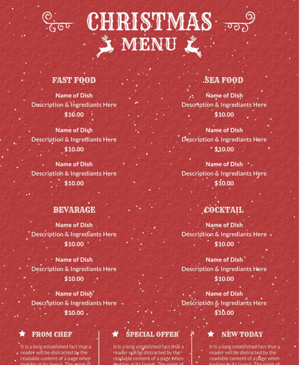 Christmas Menu Template - 26+ Free PSD, EPS, AI, Illustrator, Word ...