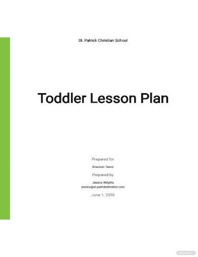 free sample toddler lesson plan template