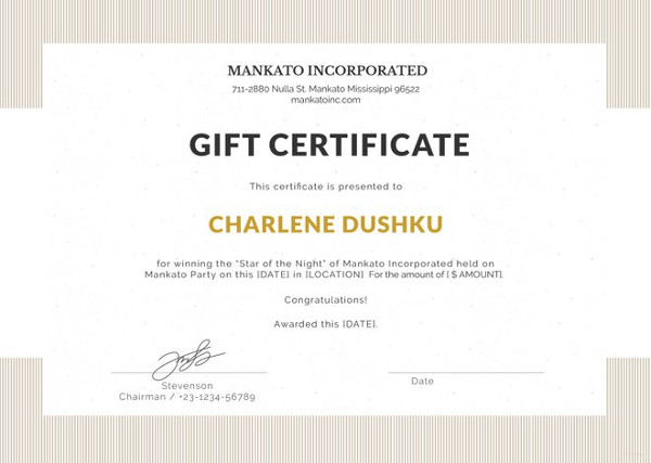 gift certificate template